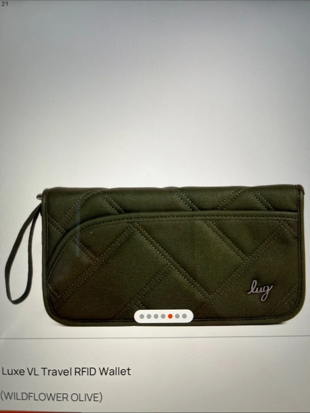 LUG - Tango Matte Luxe VL Travel RFID Wallet in Olive - Picture 6 of 6